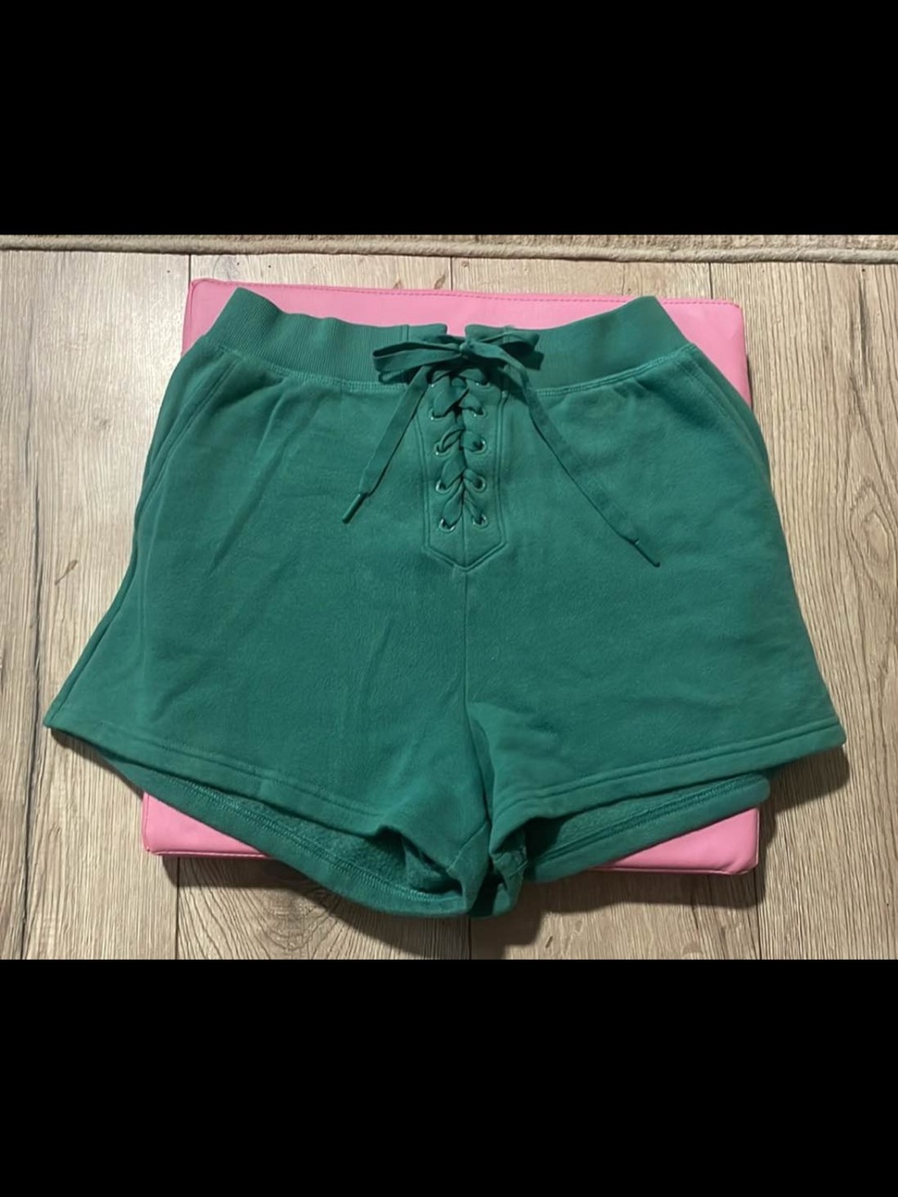 Victoria's Secret Green Lace-Up Athletic Shorts
